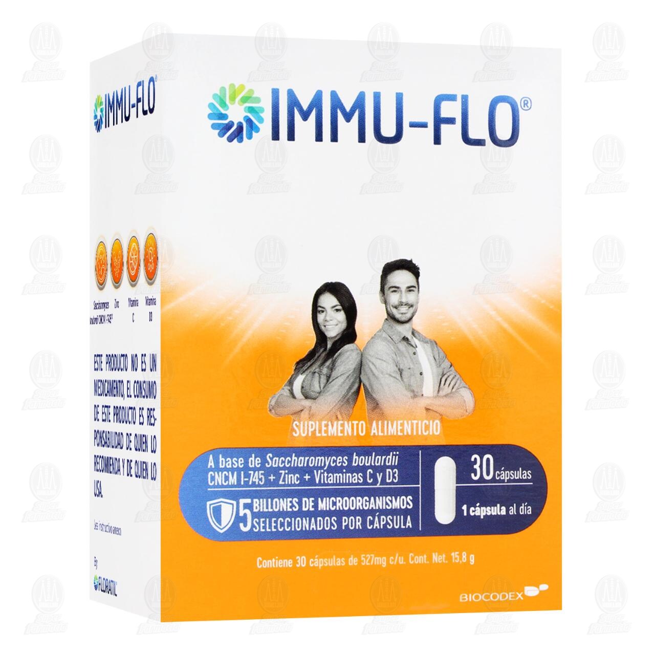 Immu-Flo 5 Billones Suplemento Alimenticio, 30 Cápsulas. image number 0