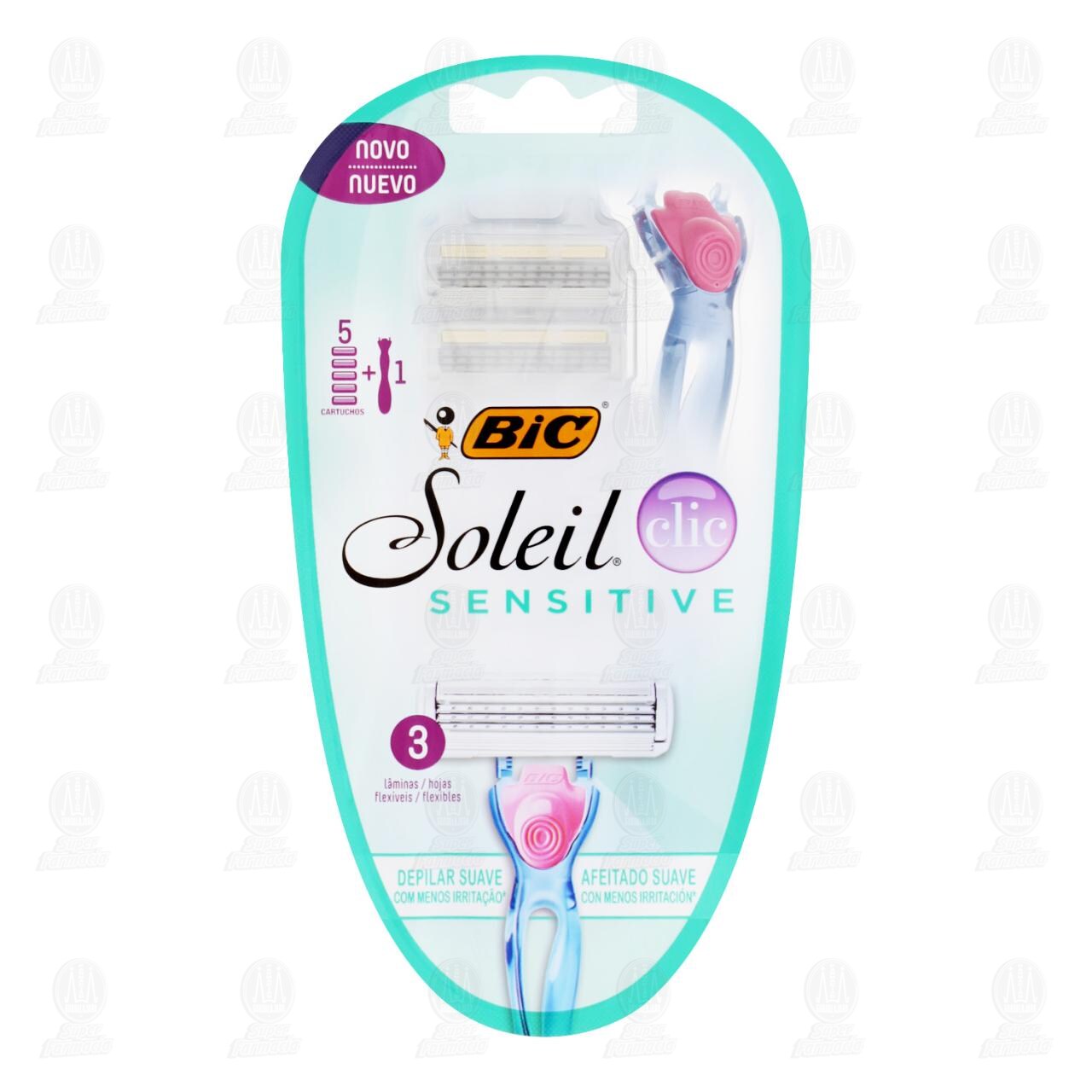 Máquina para Afeitar Soleil Clic Sensitive de Bic, 6 pzas.