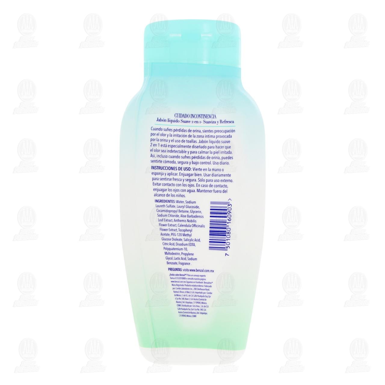 Jabón Líquido Benzal Cuidado Incontinencia 2-en-1 Suaviza y Refresca, 240 ml. image number 2