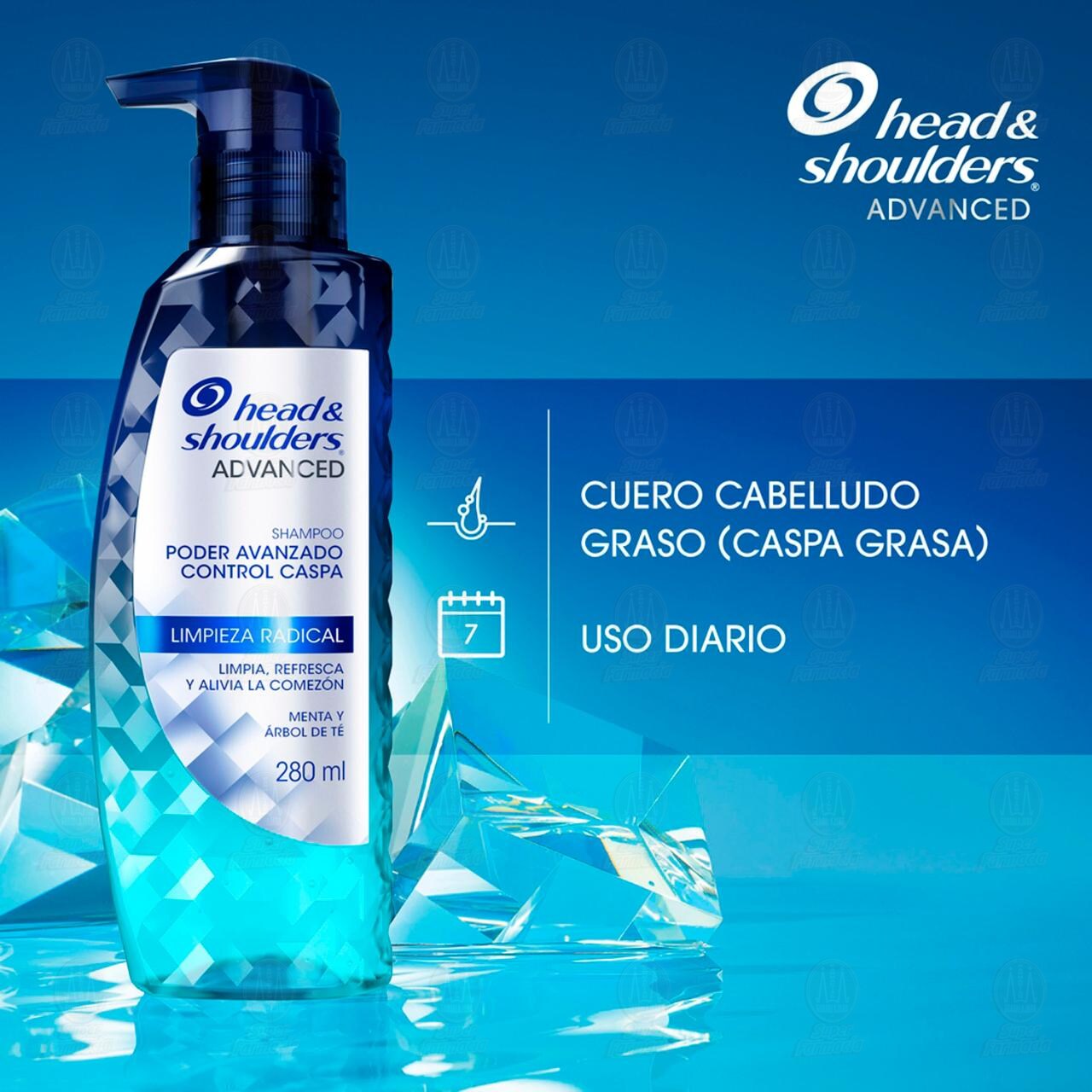 Shampoo Head & Shoulders Advanced Limpieza Radical, 280 ml. image number 3