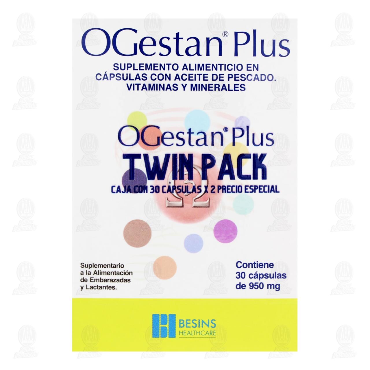 Pack Ogestan Plus 950 mg, 2 Cajas de 30 C&aacute;psulas c/u. image number 1