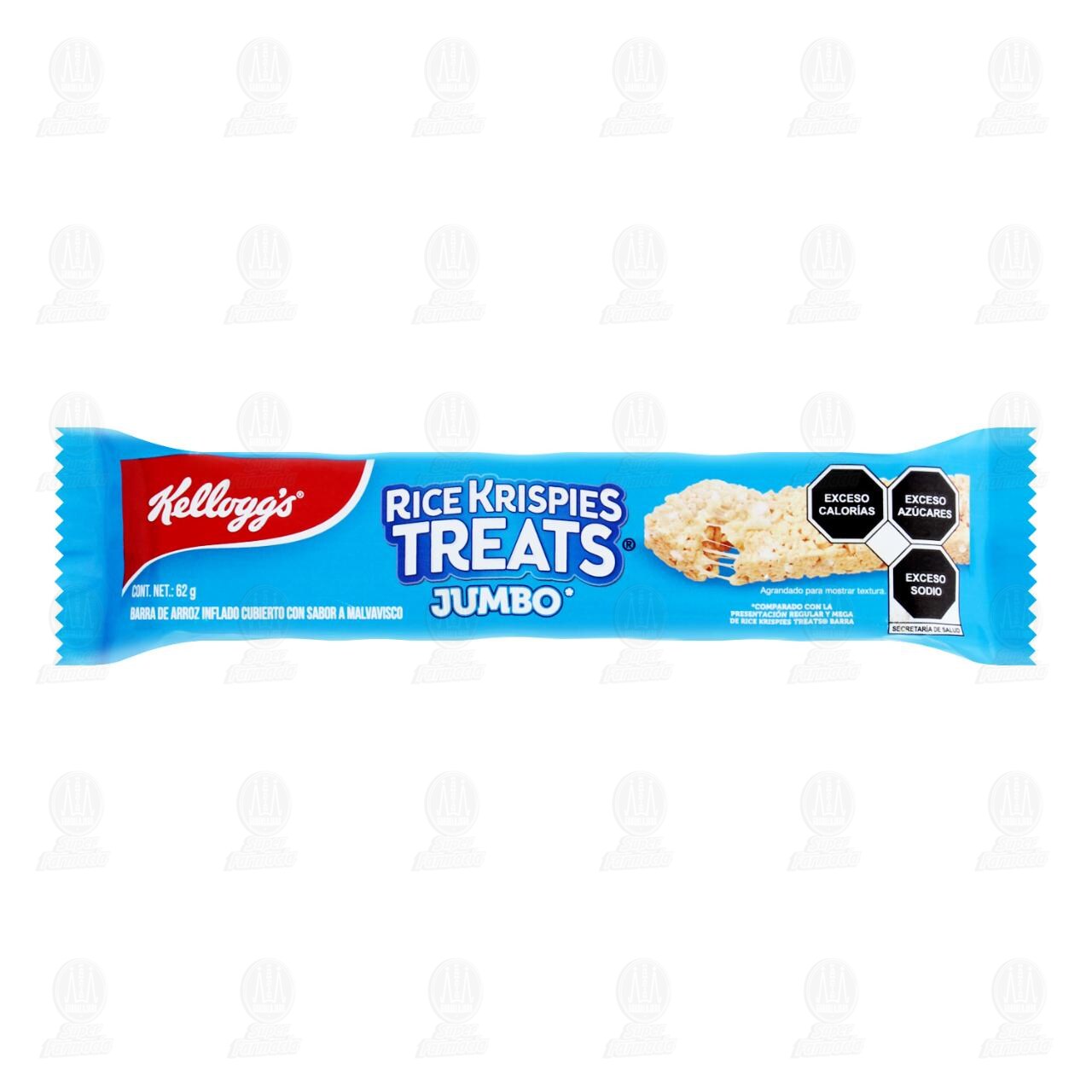 Barra Rice Krispies Treats Jumbo de Arroz Inflado Cubierto con Sabor a Malvavisco, 62 gr.