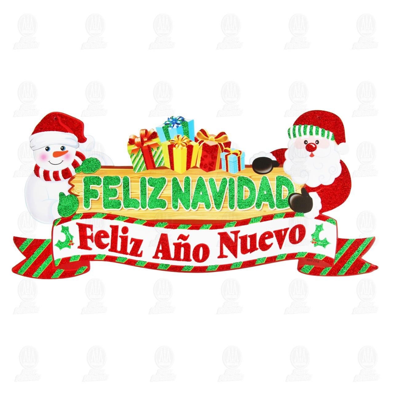 Figura Navideña Bridgeco Feliz Navidad Feliz Año Nuevo, 1 pz.