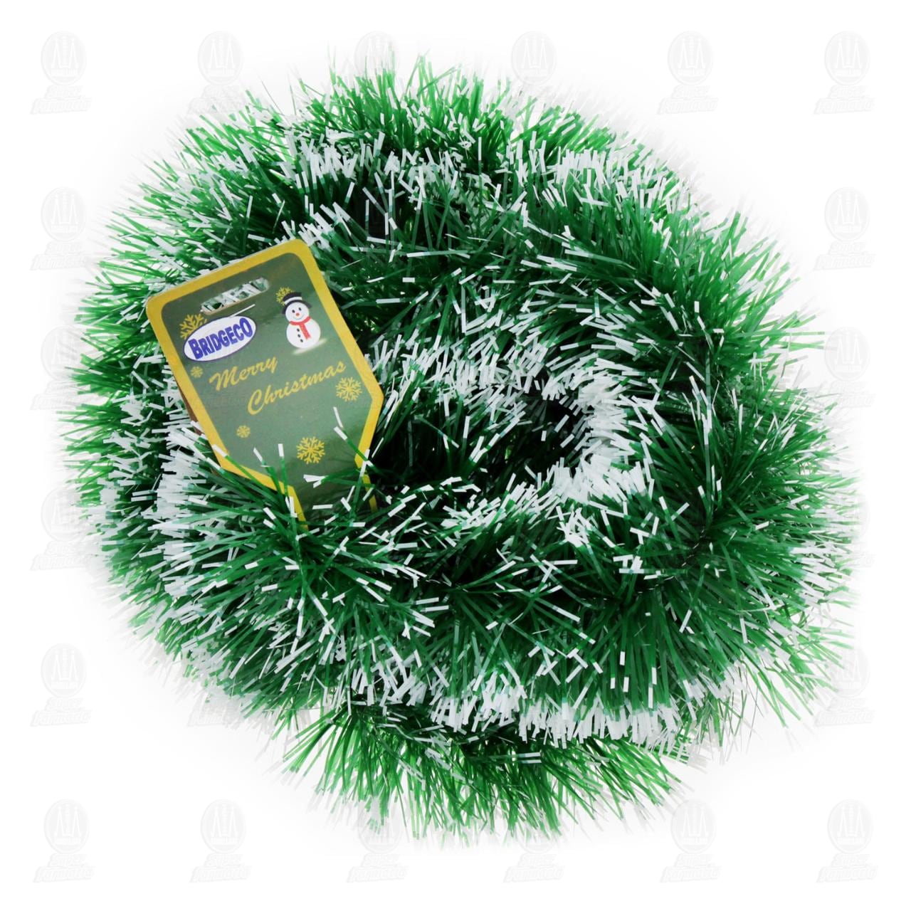 Escarcha Navideña Bridgeco Verde con Blanco, 1 pz.