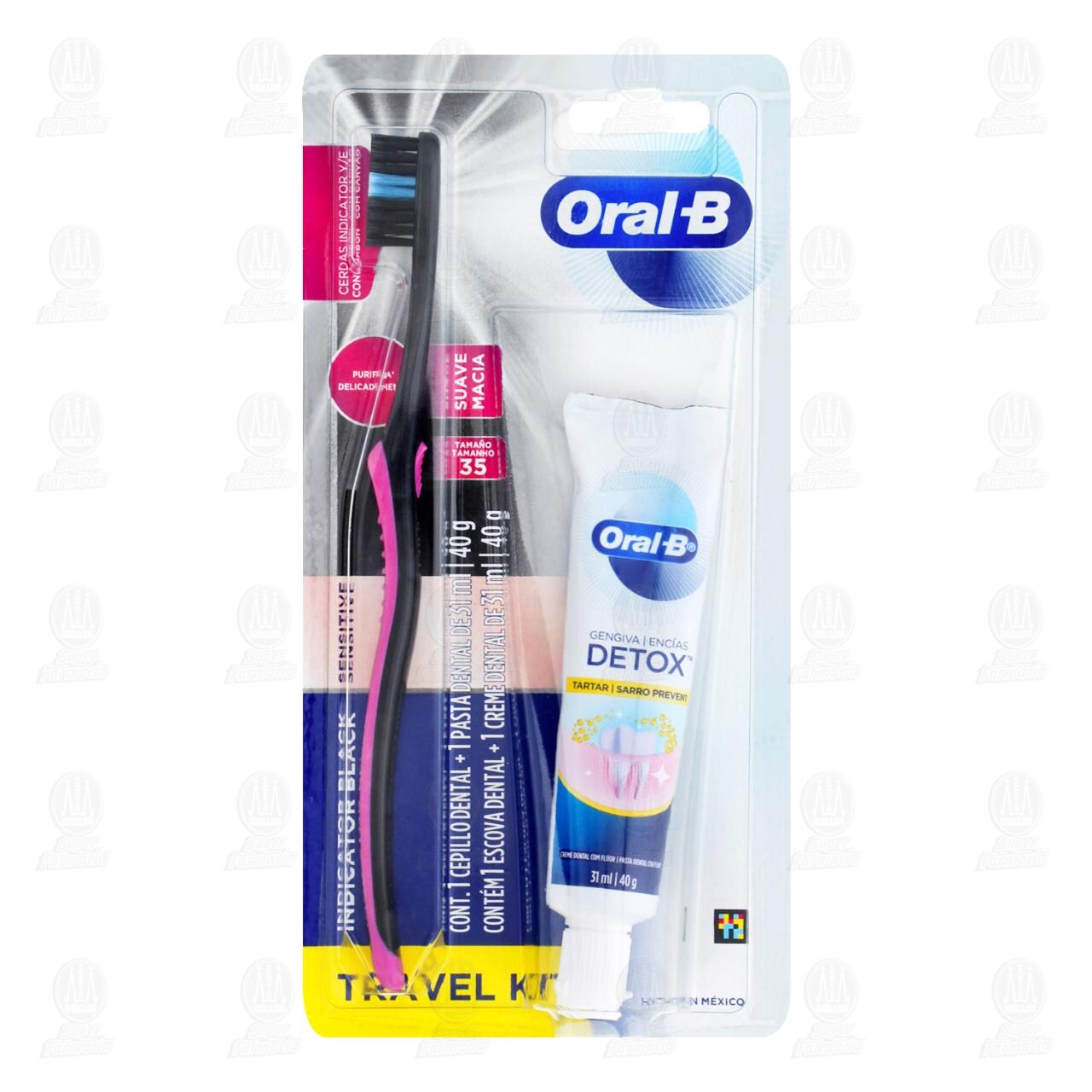 Pack Oral B Cepillo Dental Pro-Salud m&aacute;s Pasta Dental Detox de 40 gr, 2 pzas.