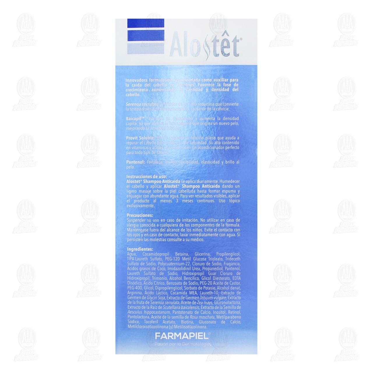 Shampoo Alostet Antica&iacute;da para Hombres, 400 ml. image number 2