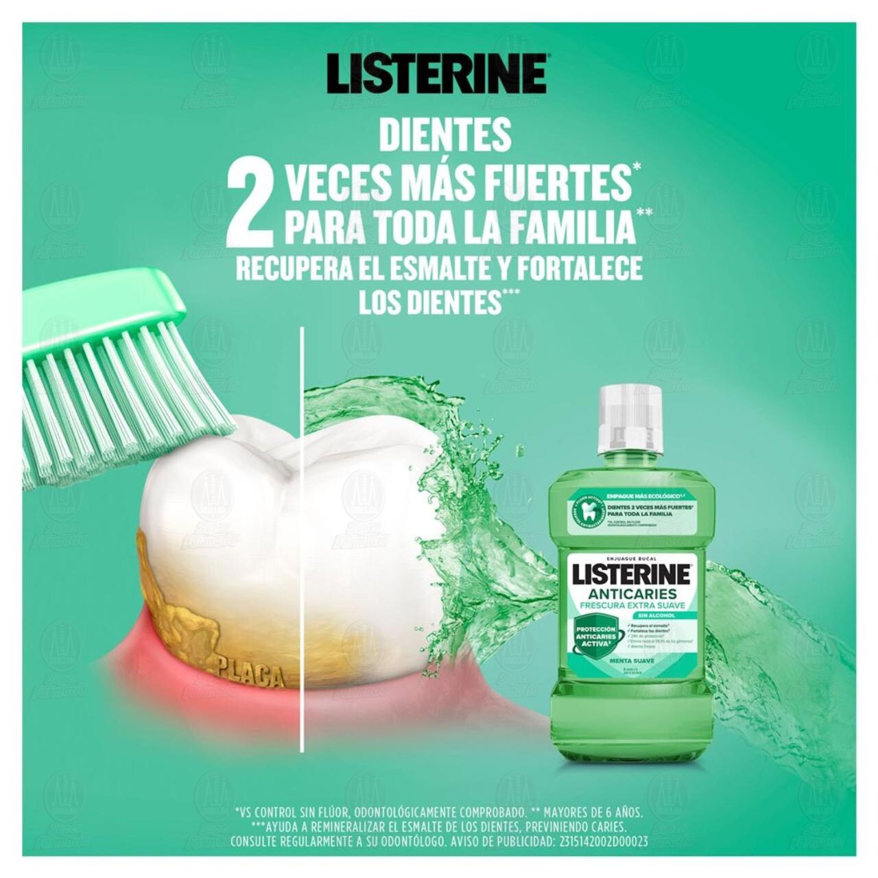 Enjuague Bucal Listerine Anticaries Frescura Extra Suave Sin Alcohol, 250 ml image number 4