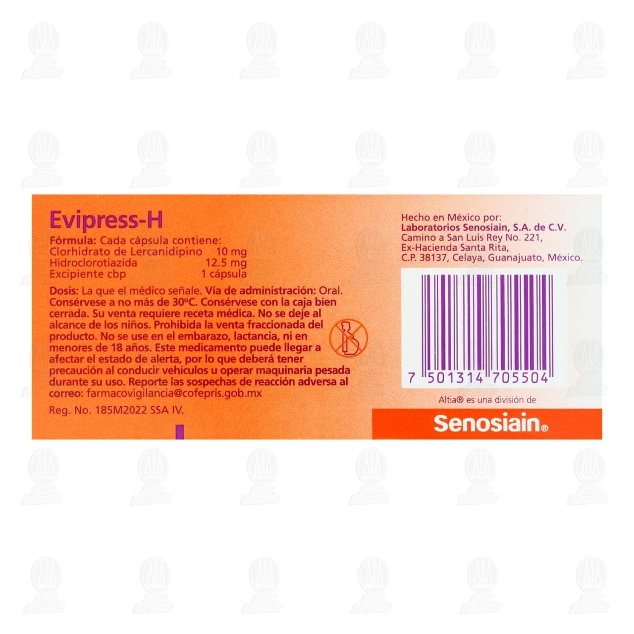 Evipress-H 10mg/12.5mg, 30 C&aacute;psulas. image number 2
