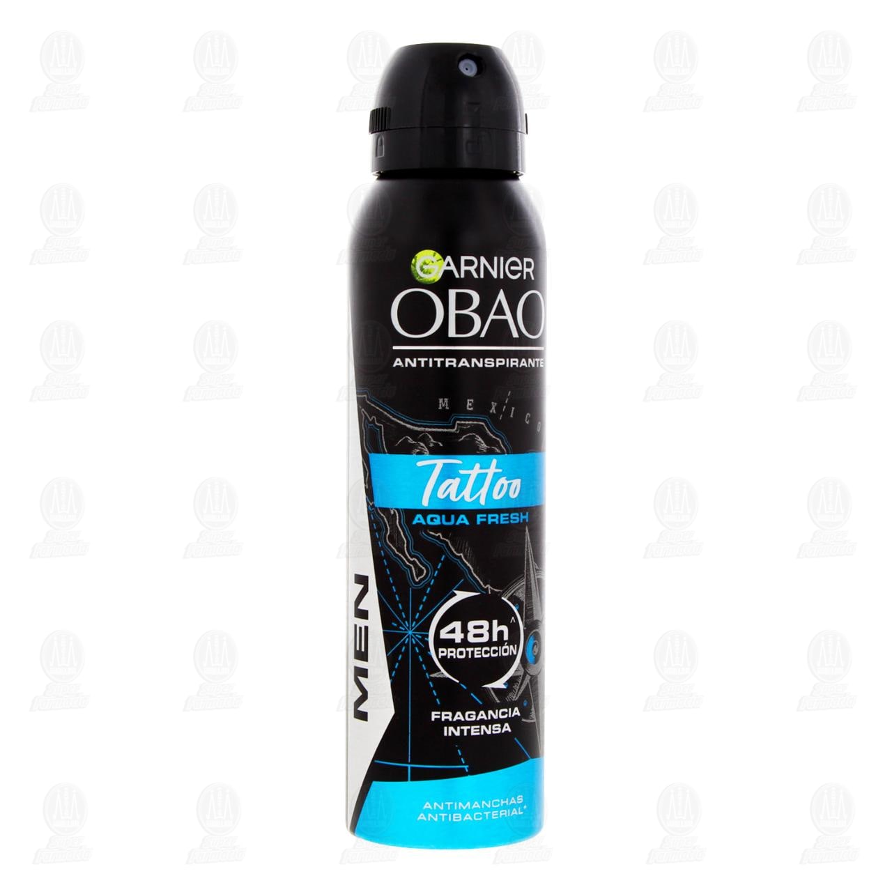 Imagen para Antitranspirante Garnier Obao Men Tattoo Aqua Fresh en Aerosol, 150 ml.