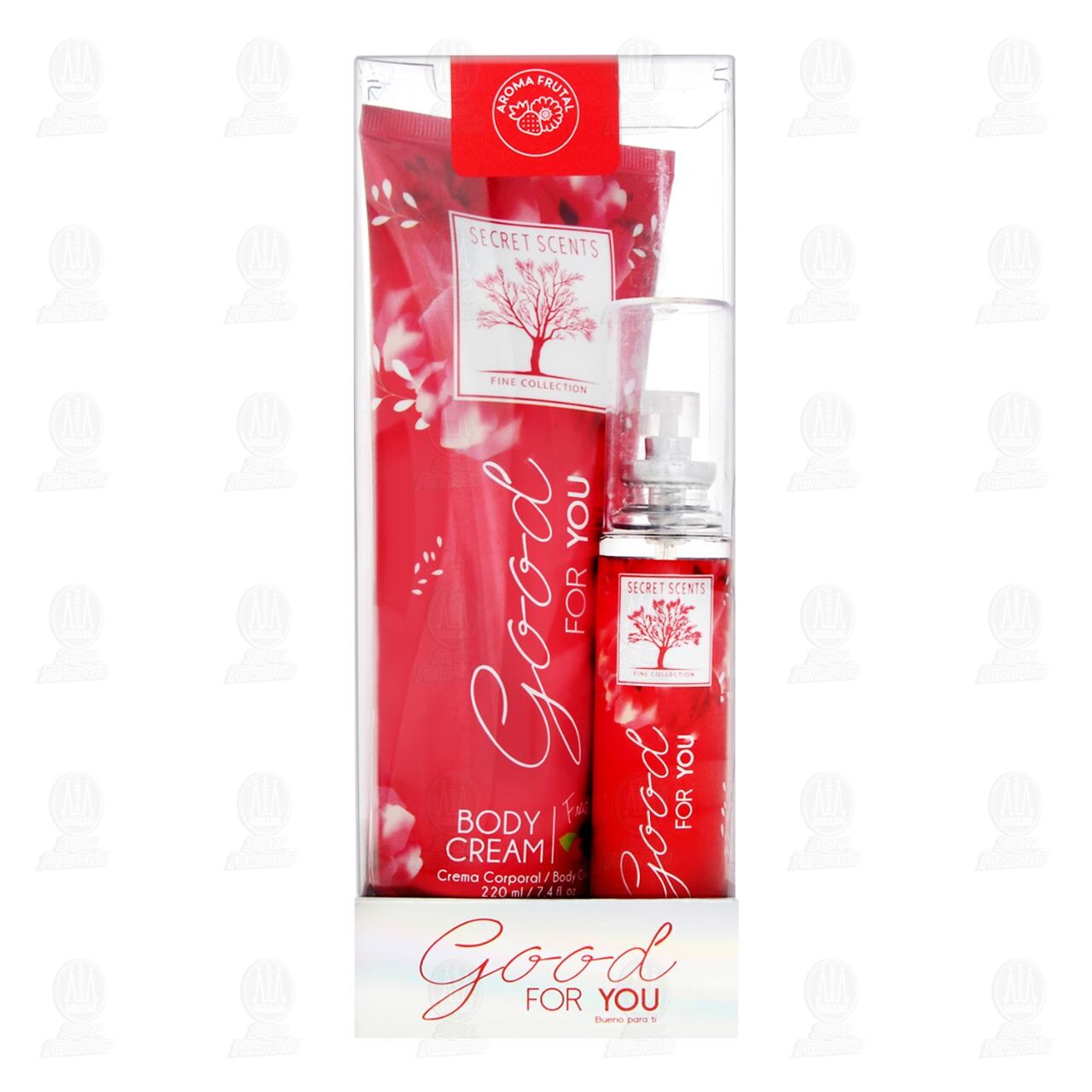 Estuche Secret Scents Fine Collection Good For You Crema Corporal 220 ml más Loción Corporal 60 ml, 2 pzas. image number 1
