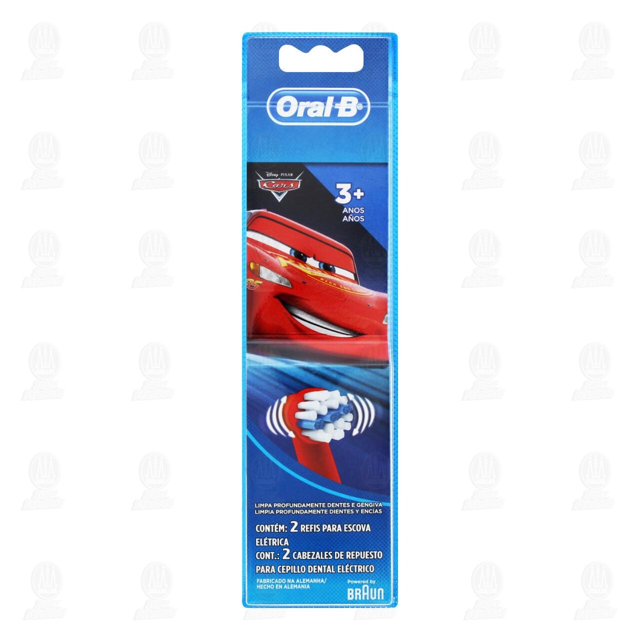 Cabezales de Repuesto para Cepillo Dental Eléctrico Oral-B Disney Pixar Cars, 2 pzas.