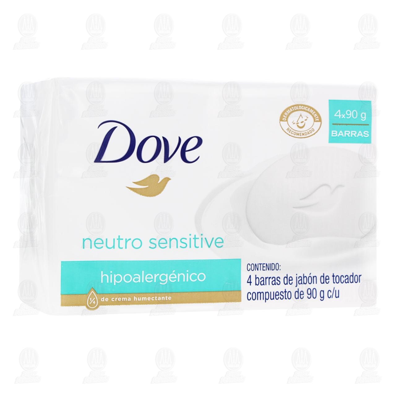 Pack Jab&oacute;n Dove Neutro Sensitive, 4 pzas de 90 gr c/u.