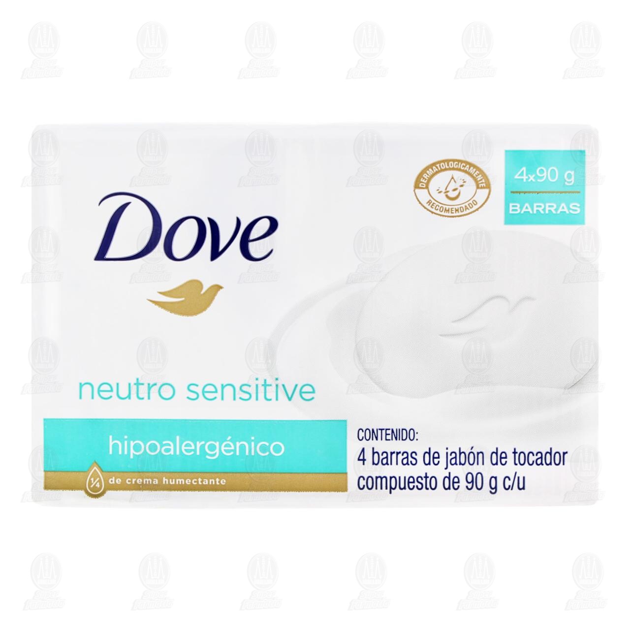 Pack Jab&oacute;n Dove Neutro Sensitive, 4 pzas de 90 gr c/u. image number 1