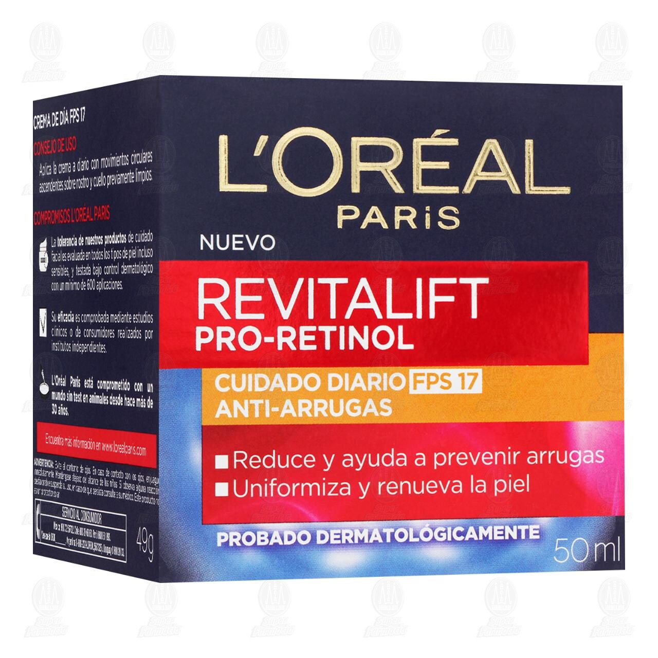 Crema Facial L'Or&eacute;al Paris Revitalift Pro-Retinol Cuidado Diario FPS 17 Anti-arrugas, 50 ml. image number 0