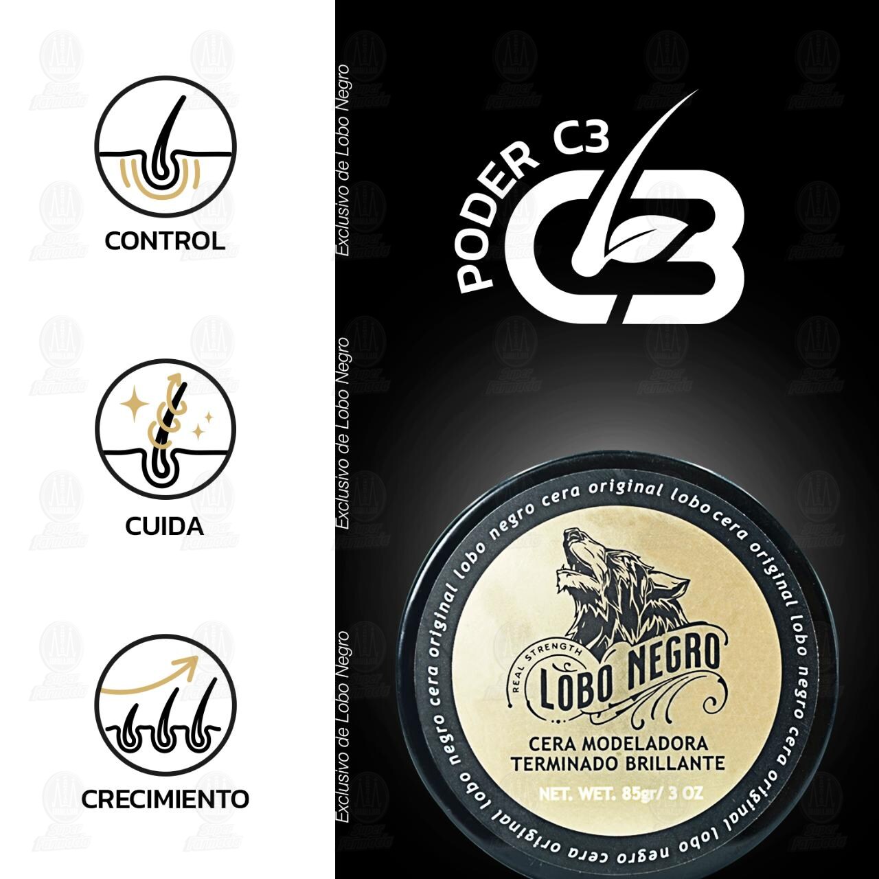 Cera Modeladora Lobo Negro Brillante, 85 gr. image number 4