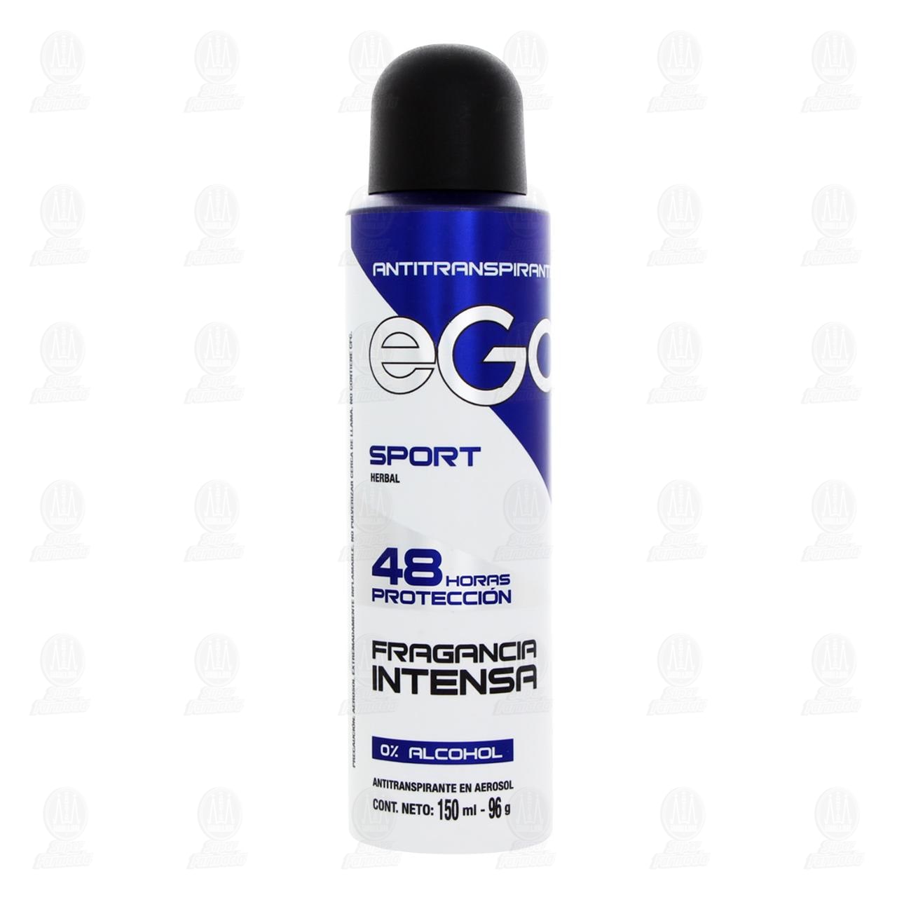 Imagen para Antitranspirante Ego Sport Herbal en Aerosol 48 horas Protección, 150 ml.