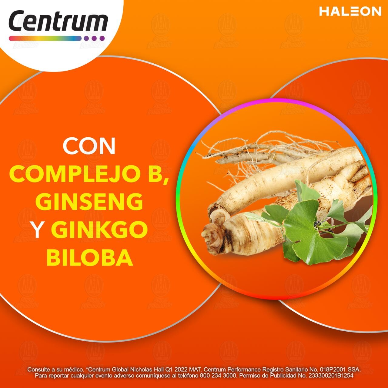 Pack Centrum Performance Multivitam&iacute;nico con Complejo B, Ginseng y Ginko Biloba, 2 Cajas con 30 Tabletas c/u. image number 2