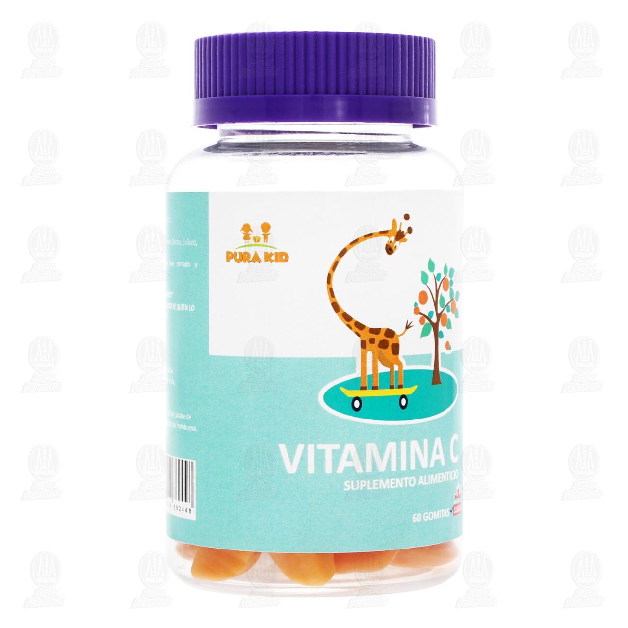 Vitamina C Suplemento Alimenticio Pura Kid,  60 Gomitas. image number 0