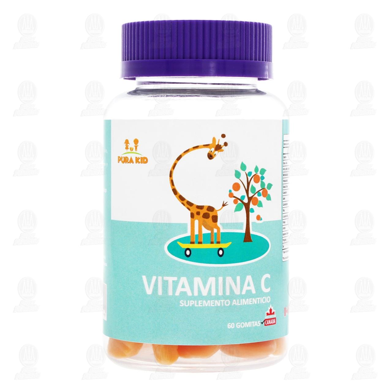 Vitamina C Suplemento Alimenticio Pura Kid,  60 Gomitas. image number 1