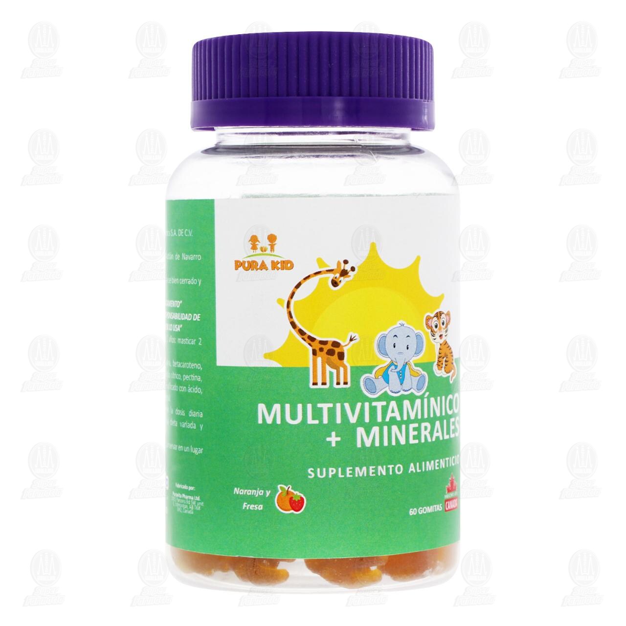 Multivitam&iacute;nico + Minerales Suplemento Alimenticio Pura Kid, 60 Gomitas. image number 0