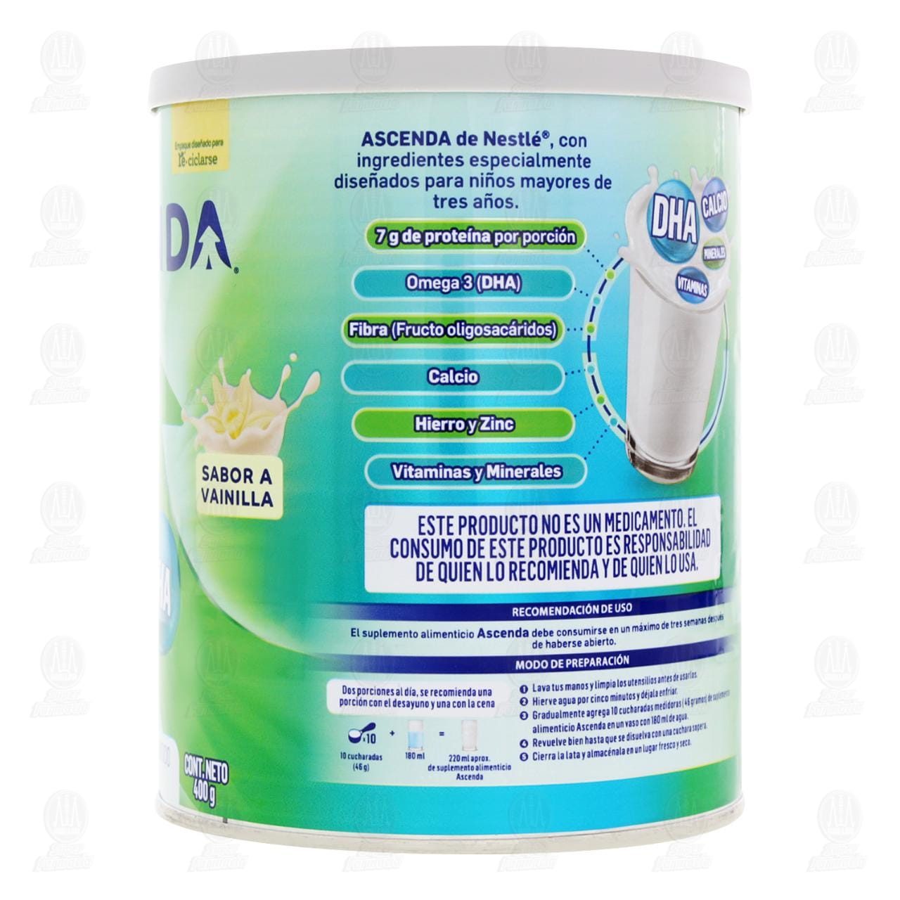 Suplemento Alimenticio Nestle Ascenda Sabor Vainilla en Polvo, 400 gr. image number 3