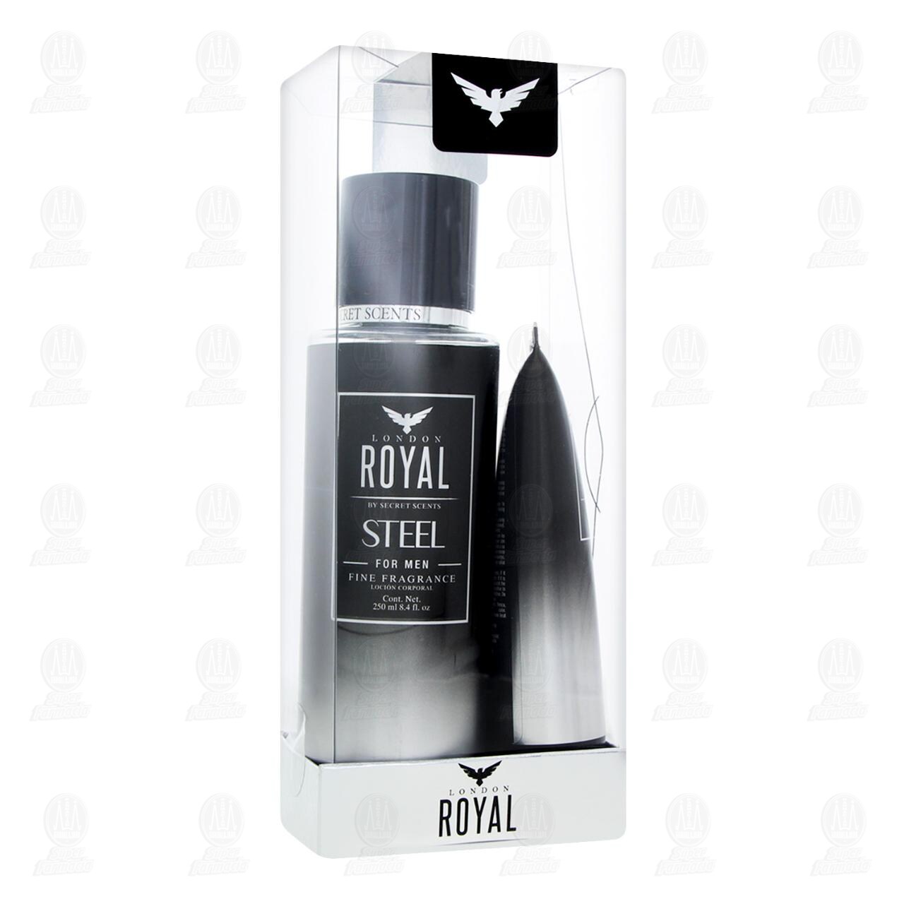 Pack London Royal Steel For Men Loci&oacute;n Corporal de 250 ml + Gel de Ducha de 70 ml, 2 pzas. image number 0