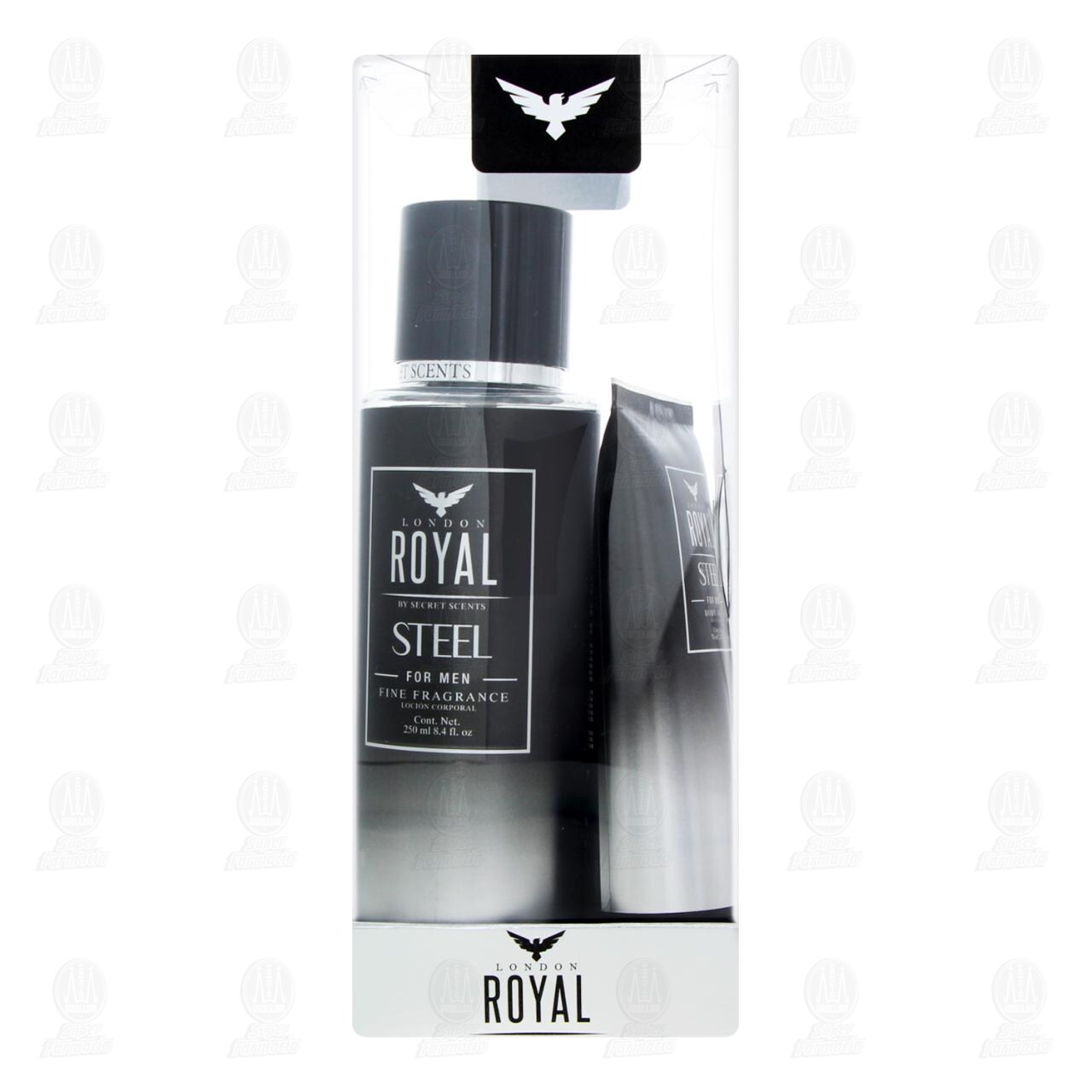 Pack London Royal Steel For Men Loci&oacute;n Corporal de 250 ml + Gel de Ducha de 70 ml, 2 pzas. image number 1