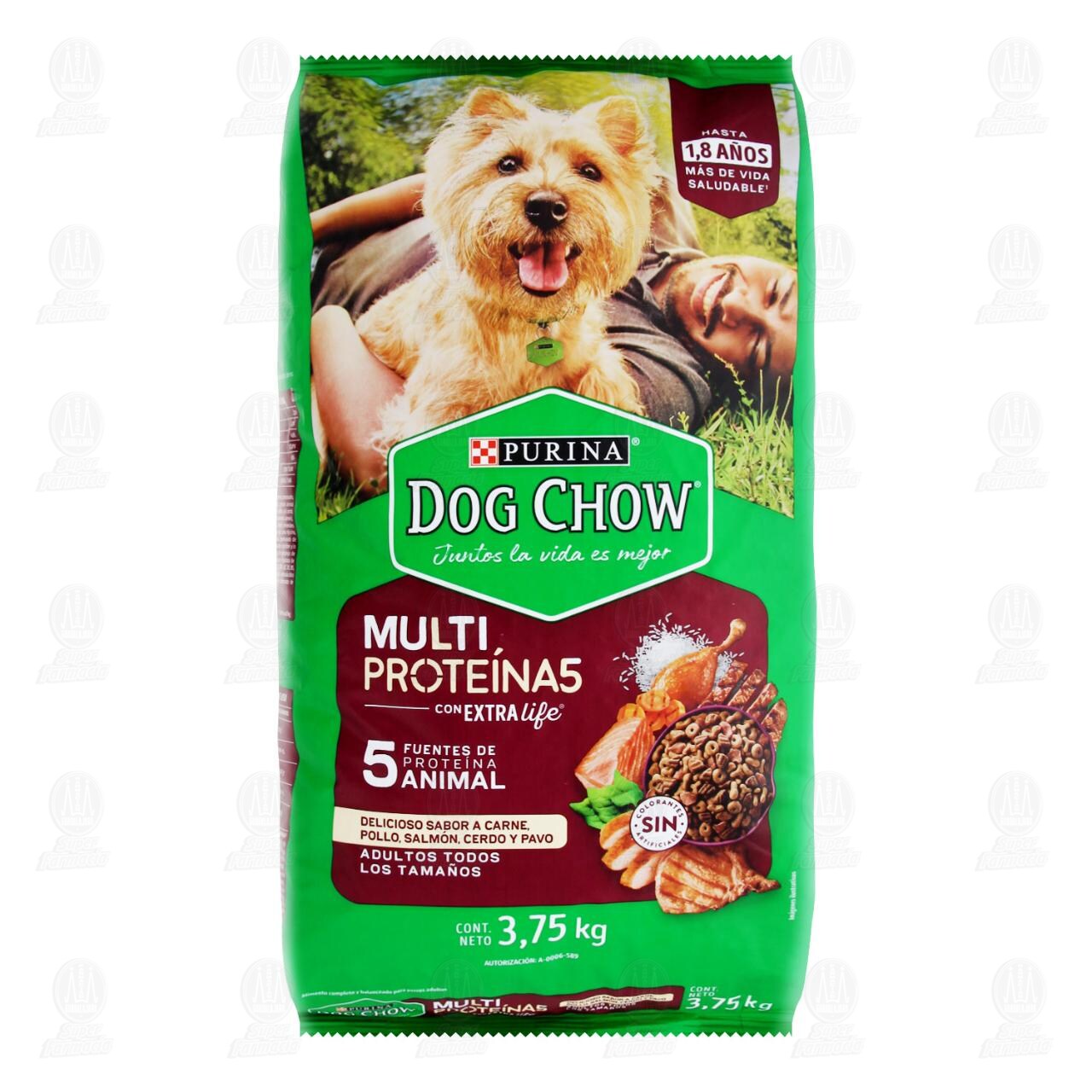 Purina Dog Chow Multi Prote&iacute;nas con Extra Life para Perros Adultos, 3.75 kg.
