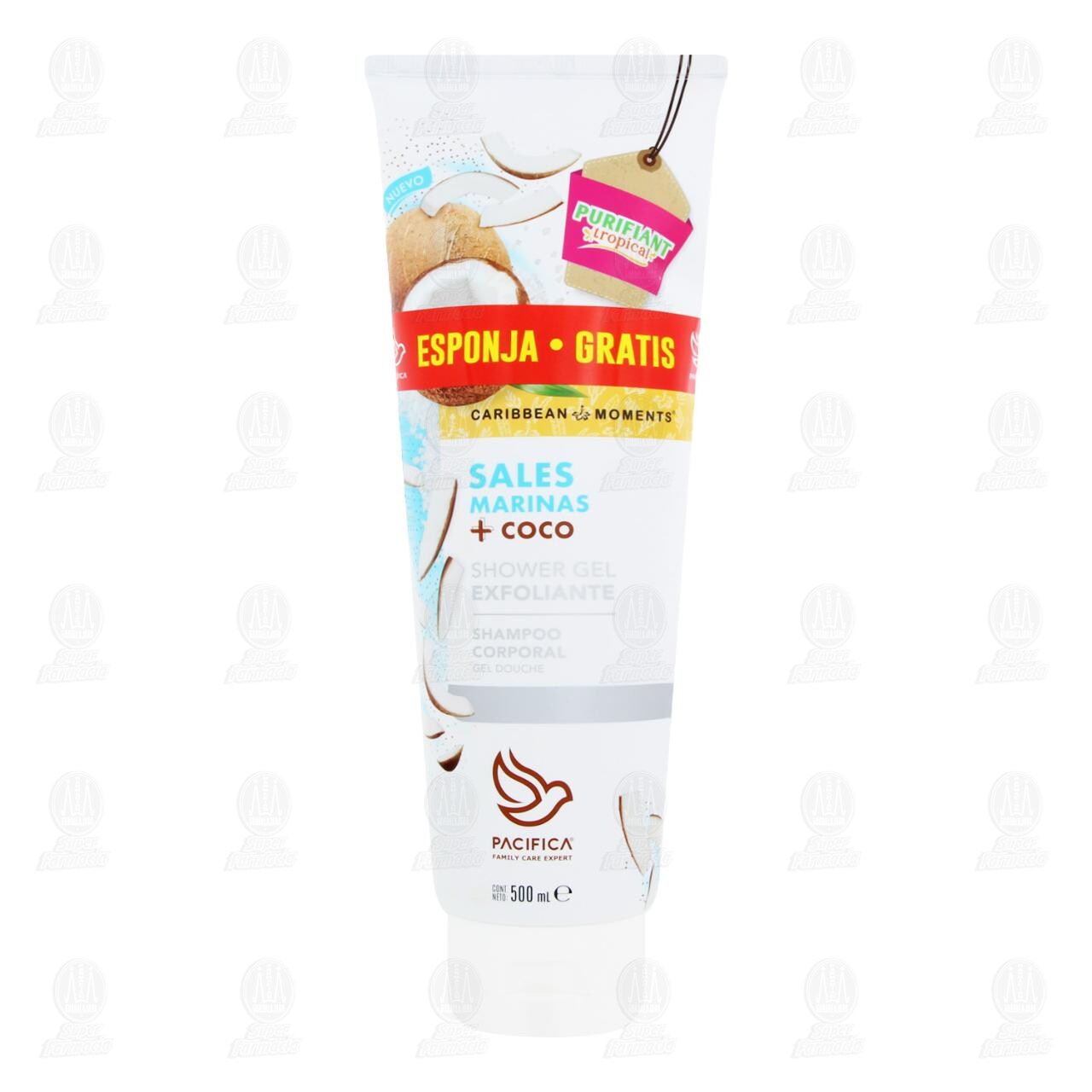 Shampoo Corporal Pacifica Purifiant Tropical Sales Marinas m&aacute;s Coco, 500 ml.