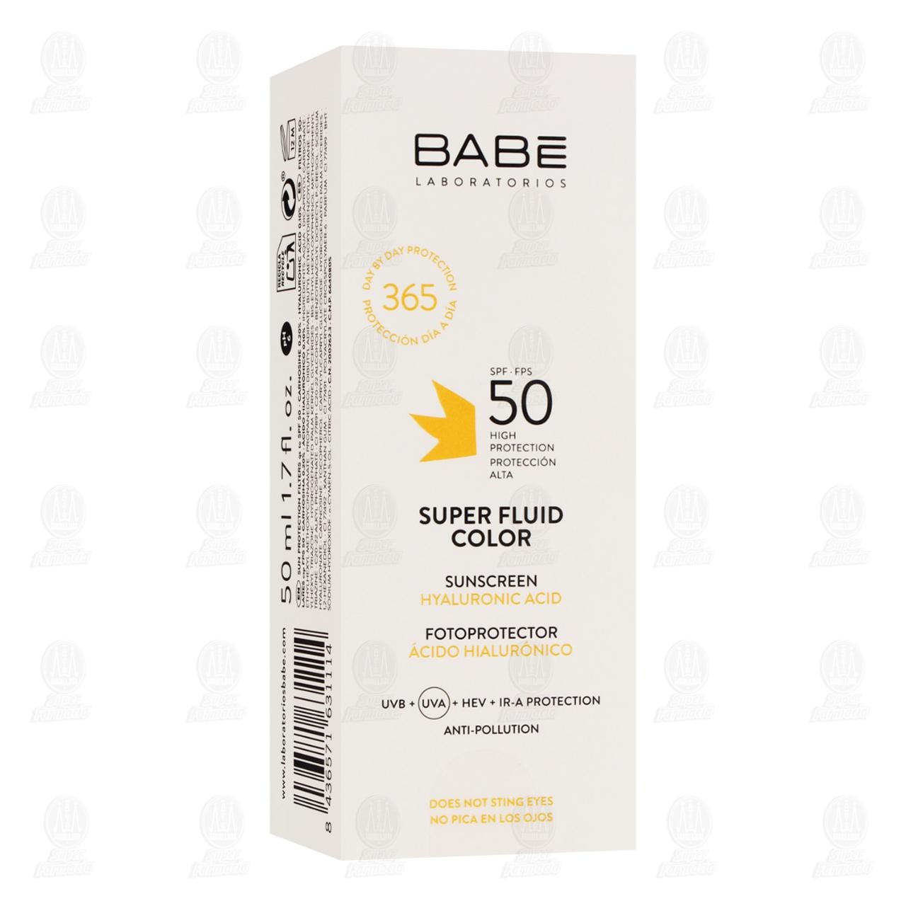 Imagen para Fotoprotector Babé Ácido hialurónico 50 FPS-SPF Tono Natural para Todo tipo de Piel, 50 ml.