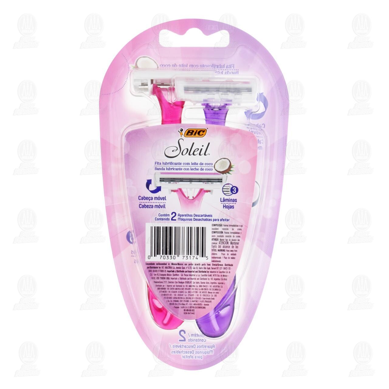 M&aacute;quinas para Afeitar Bic Soleil Desechables, 2 pzas. image number 1