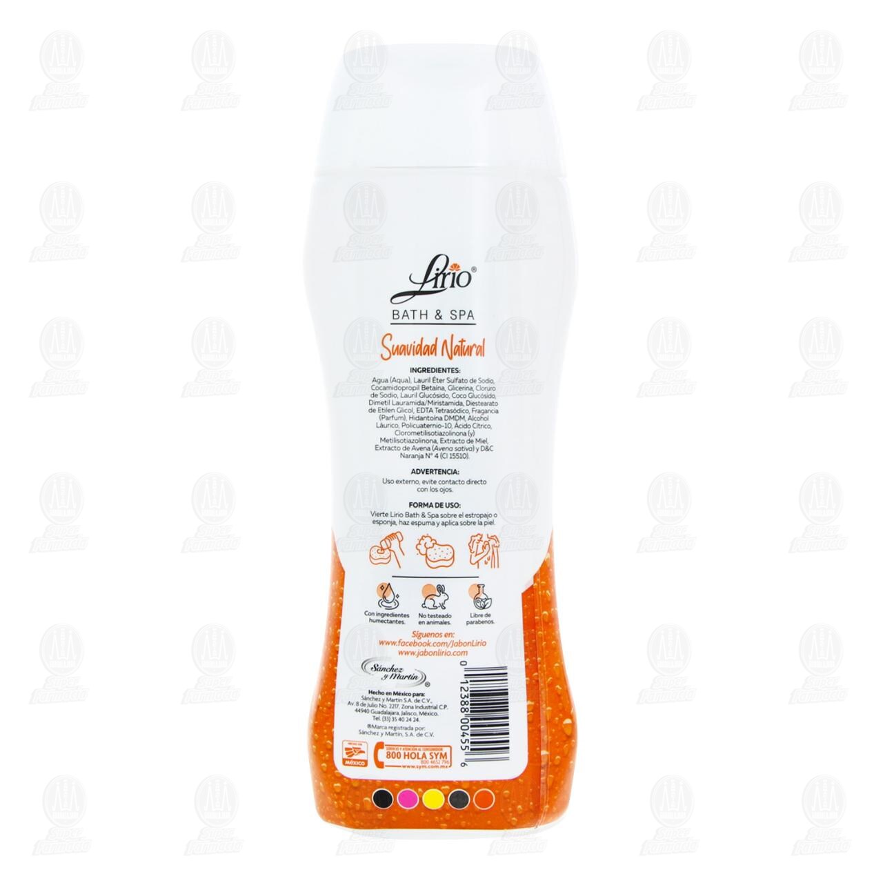 Jab&oacute;n L&iacute;quido Corporal Lirio Bath & Spa Suavidad Natural, 400 ml. image number 2