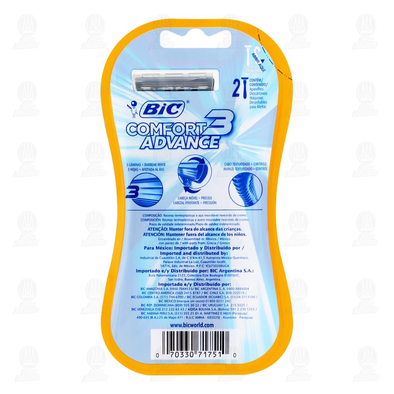 Rastrillo Bic Comfort 3 Advance, 2 pzas. image number 1