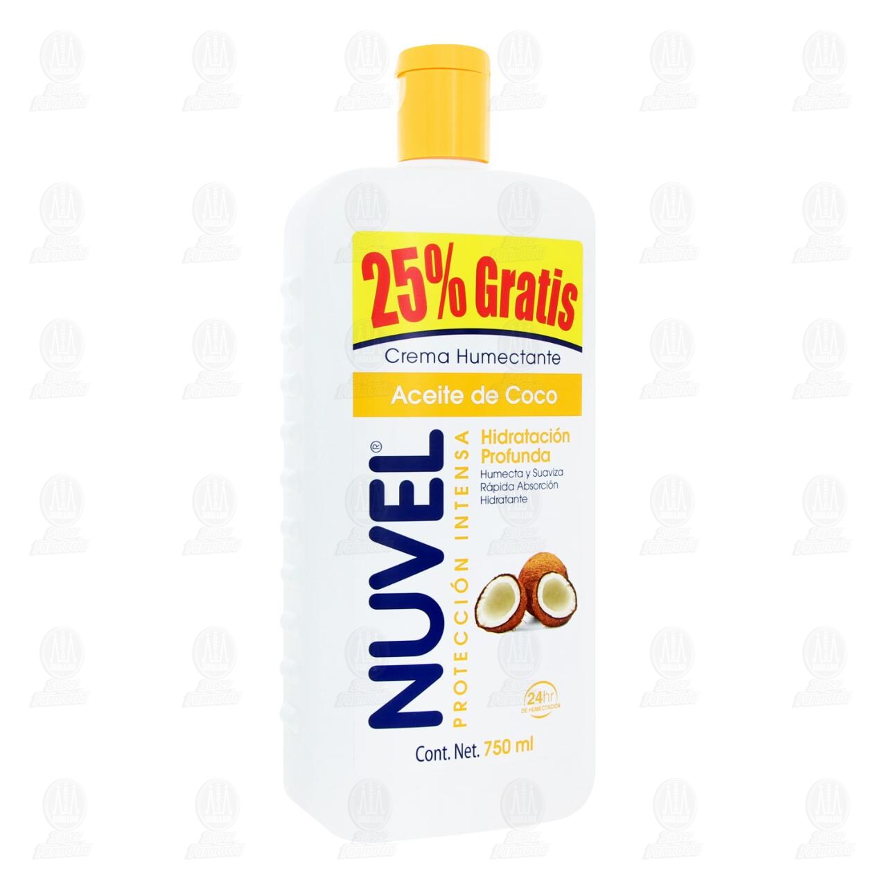 Crema Humectante Nuvel Aceite de Coco, 750 ml.
