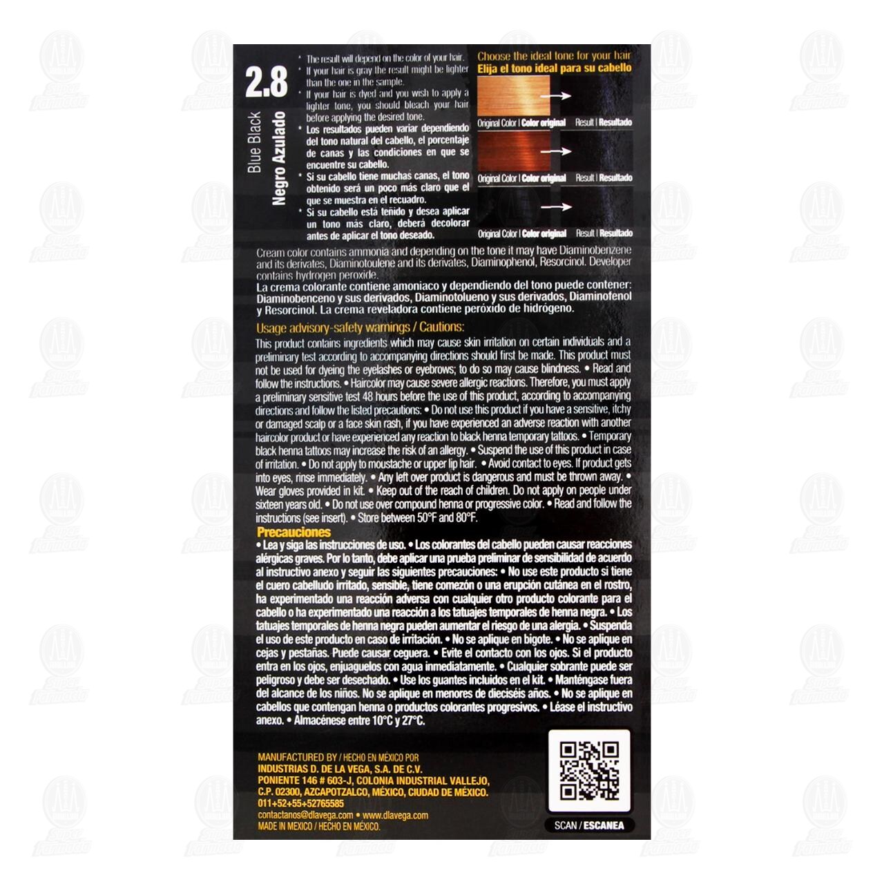 Tinte D de la Vega Color Negro Azulado 2.8, 1 pz. image number 2