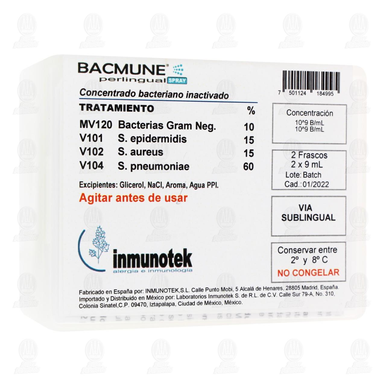 Bacmune Spray Sublingual, 2 frascos de 9 ml c/u. image number 0