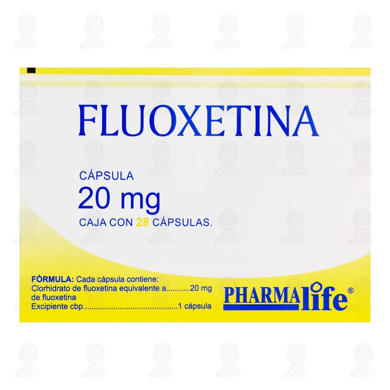 Fluoxetina 20 mg, 28 Cápsulas Pharmalife. image number 2