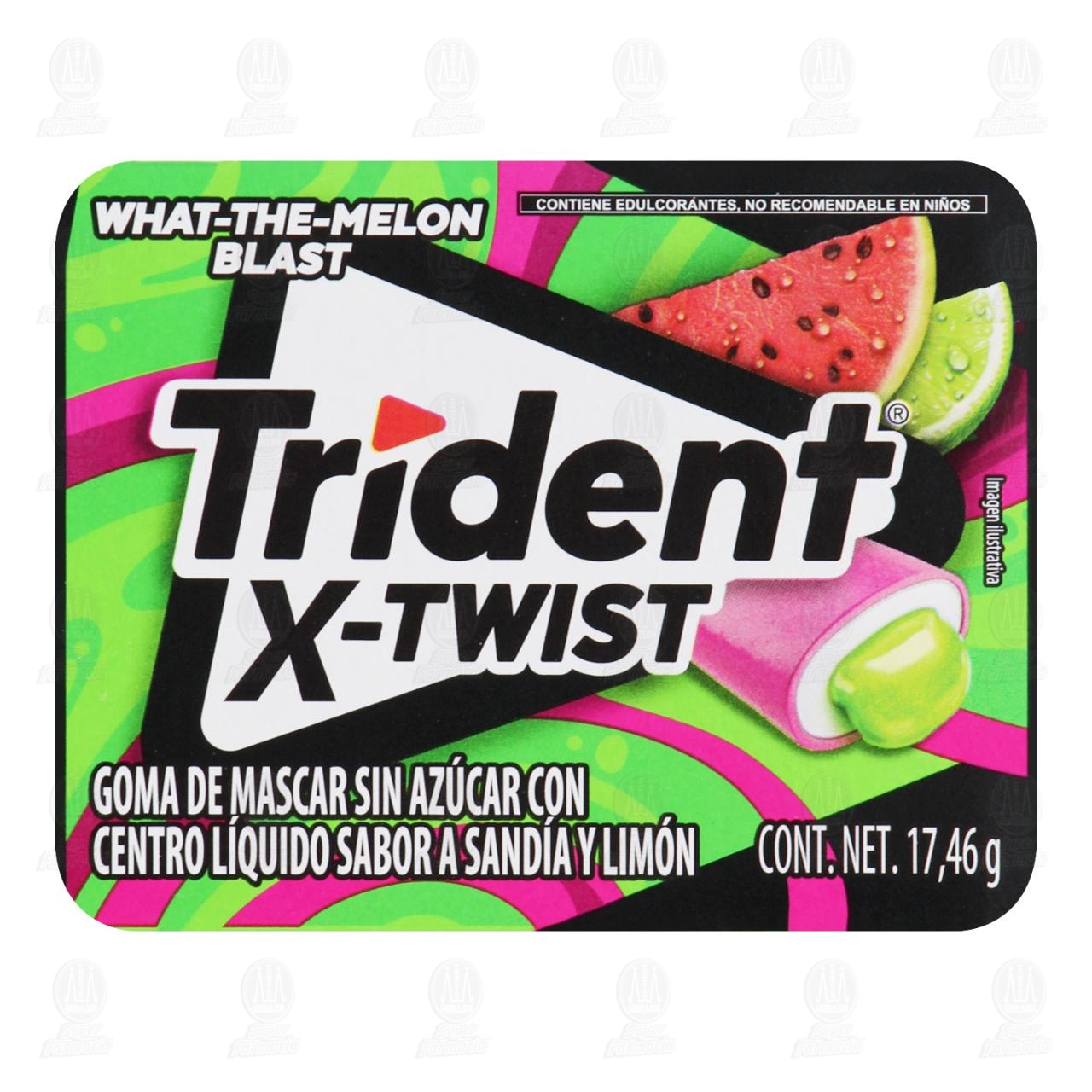 Goma de Mascar Trident X-Twist What The Melon Blast, 17.46 gr.