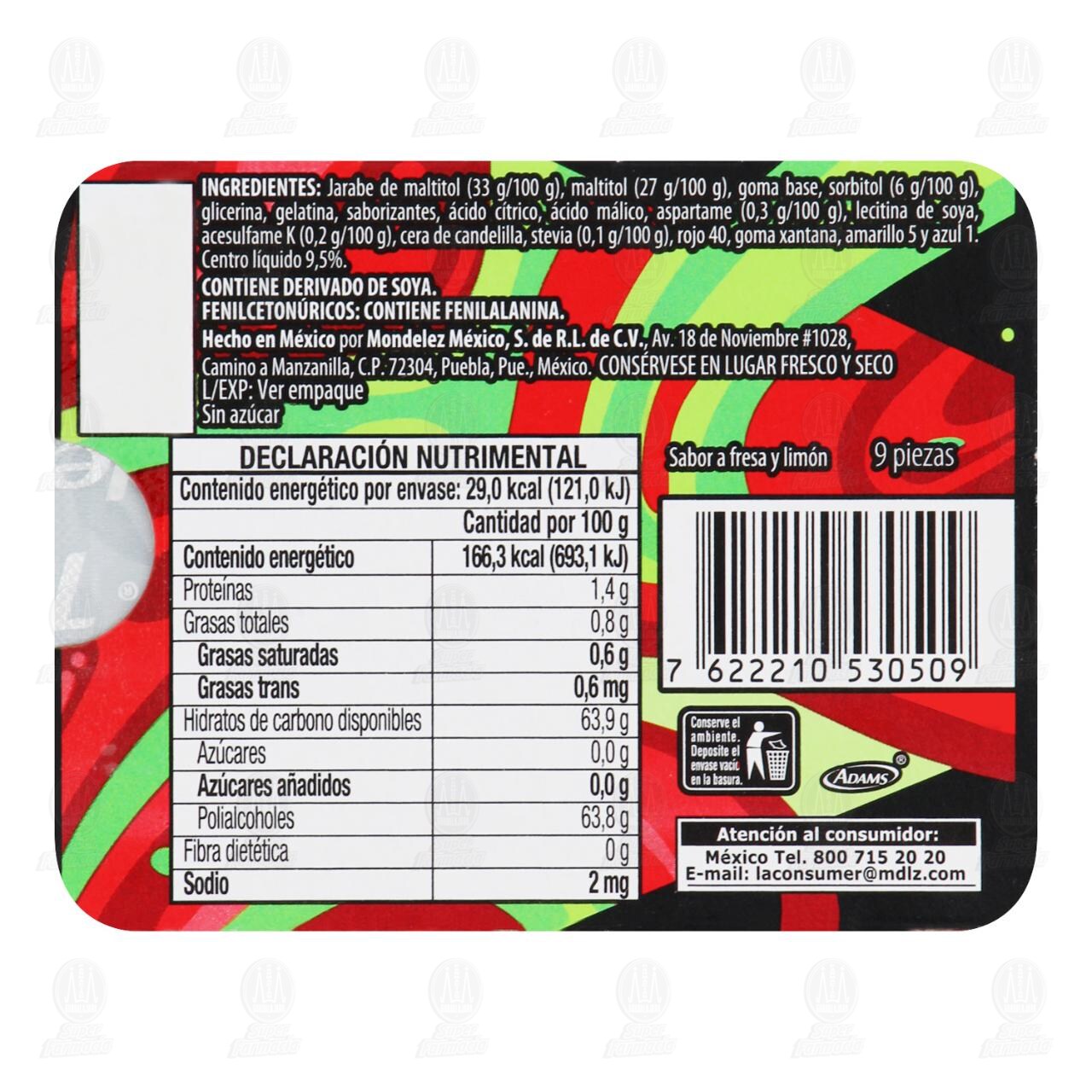 Goma de Mascar Trident X-Twist Straw Citrus Berry, 17.46 gr. image number 1