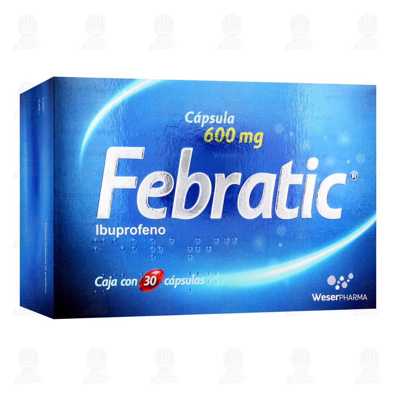 Febratic 600 mg, 30 Cápsulas.