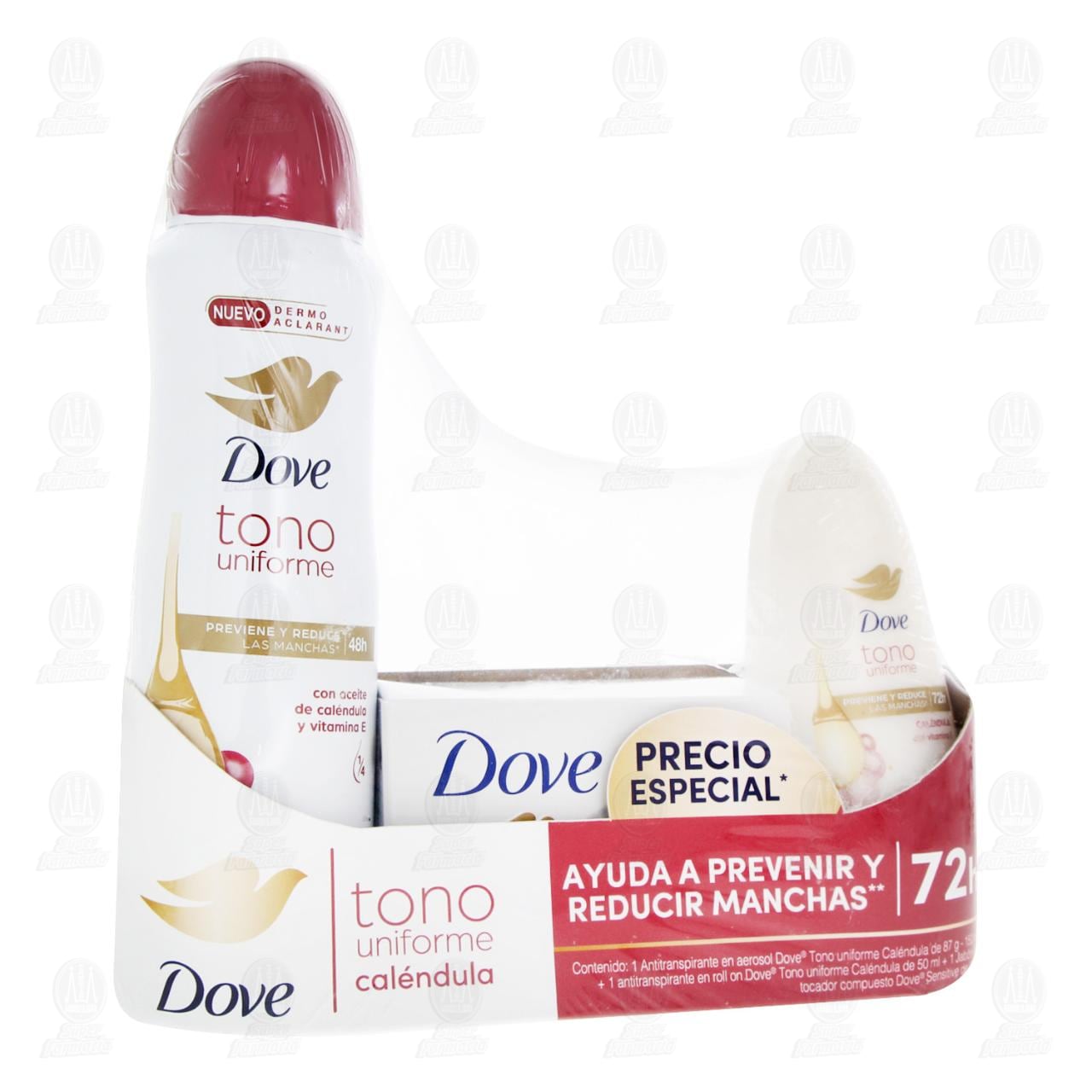 Imagen para Pack Dove Precio Especial Tono Uniforme + 1 Jabón de Tocador Original, 3 pzas.