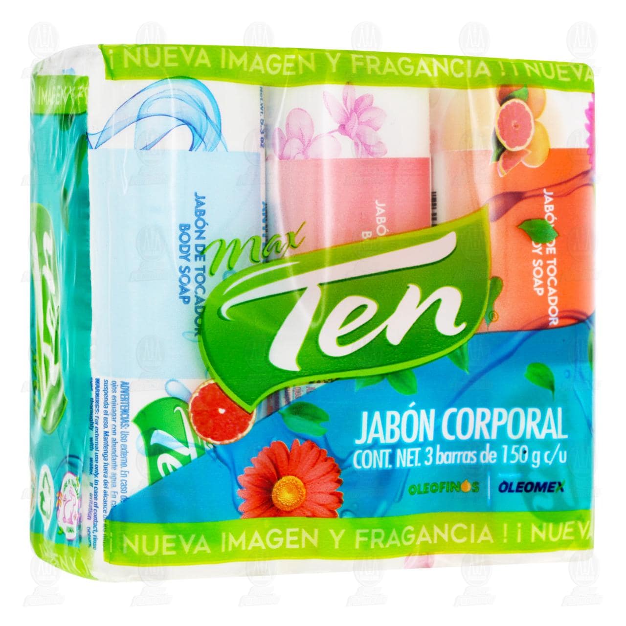 Imagen para Pack Jabón Corporal Max Ten 3 Diferentes Fragancias, 3 barras de 150 gr c/u.