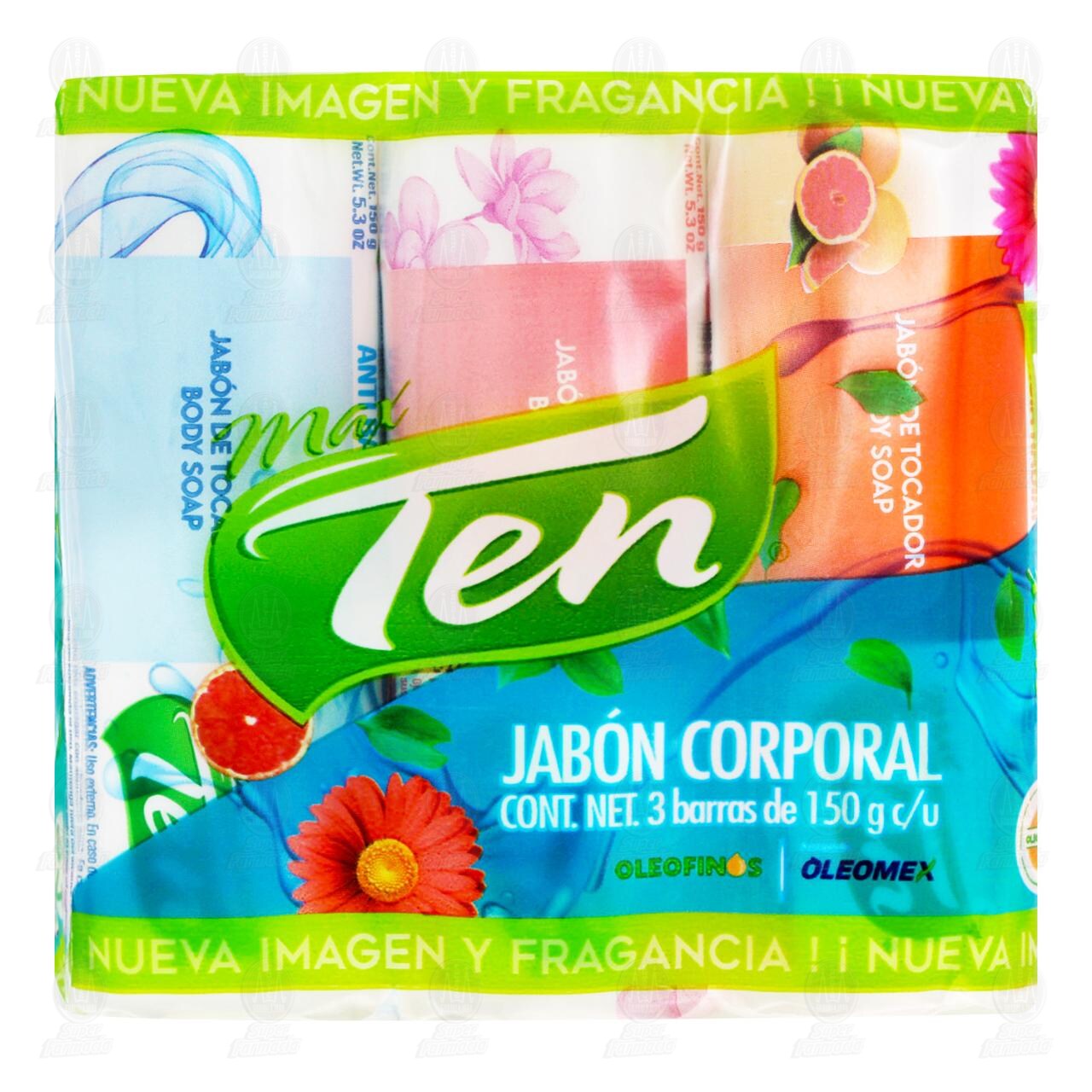 Pack Jab&oacute;n Corporal Max Ten Diferentes Fragancias, 3 barras de 150 gr c/u. image number 1