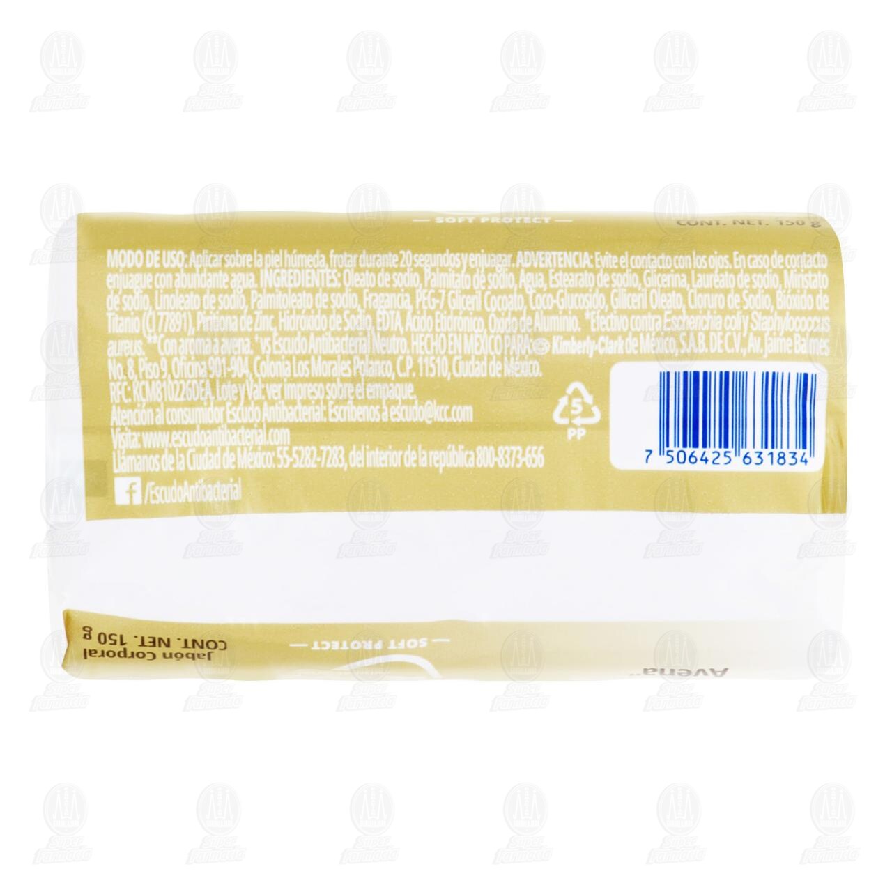 Jab&oacute;n Corporal Escudo Antibacterial Soft Protect Avena, 150 gr. image number 1