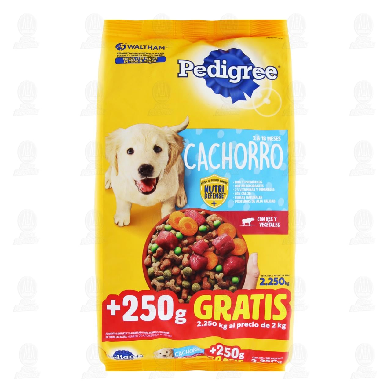 Pedigree Alimento seco para Perros Cachorros de Todas las Razas con Res y Vegetales, 2.250 Kg.