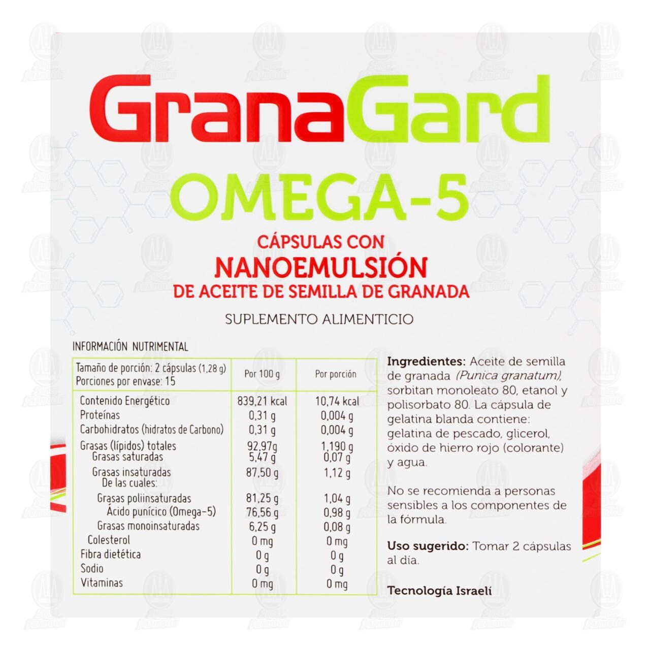 Suplemento alimenticio Grana Gard Omega-5, 30 C&aacute;psulas. image number 2