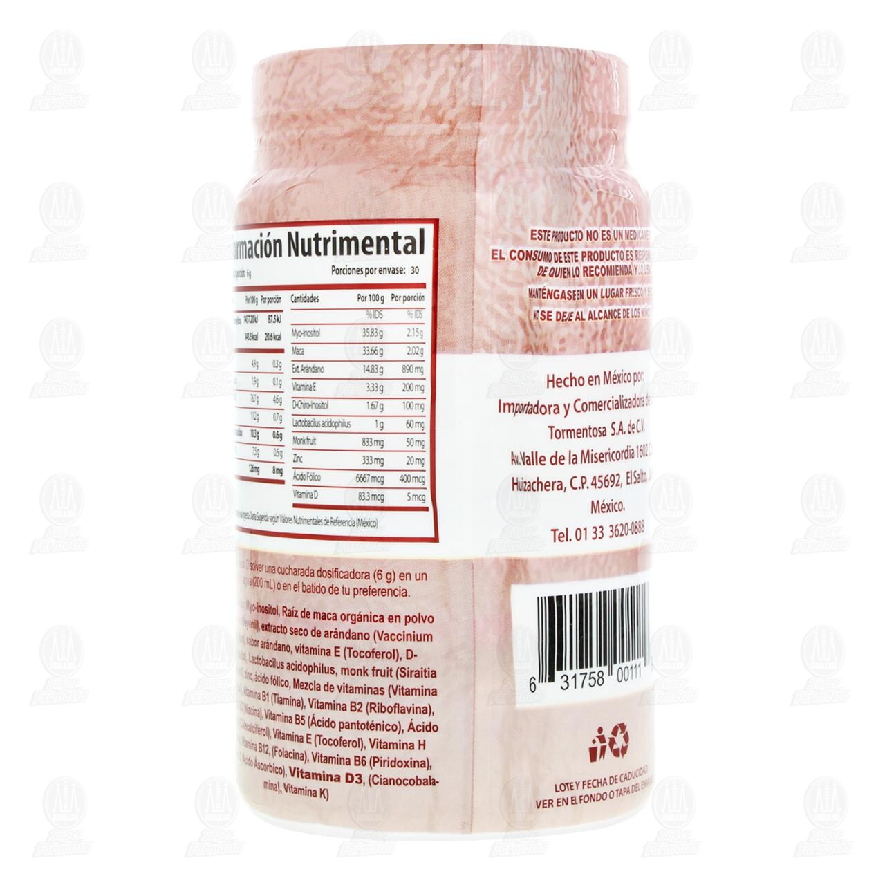 Suplemento Alimenticio Schuler Myo Inositol Sabor Ar&aacute;ndano, 180 gr. image number 2
