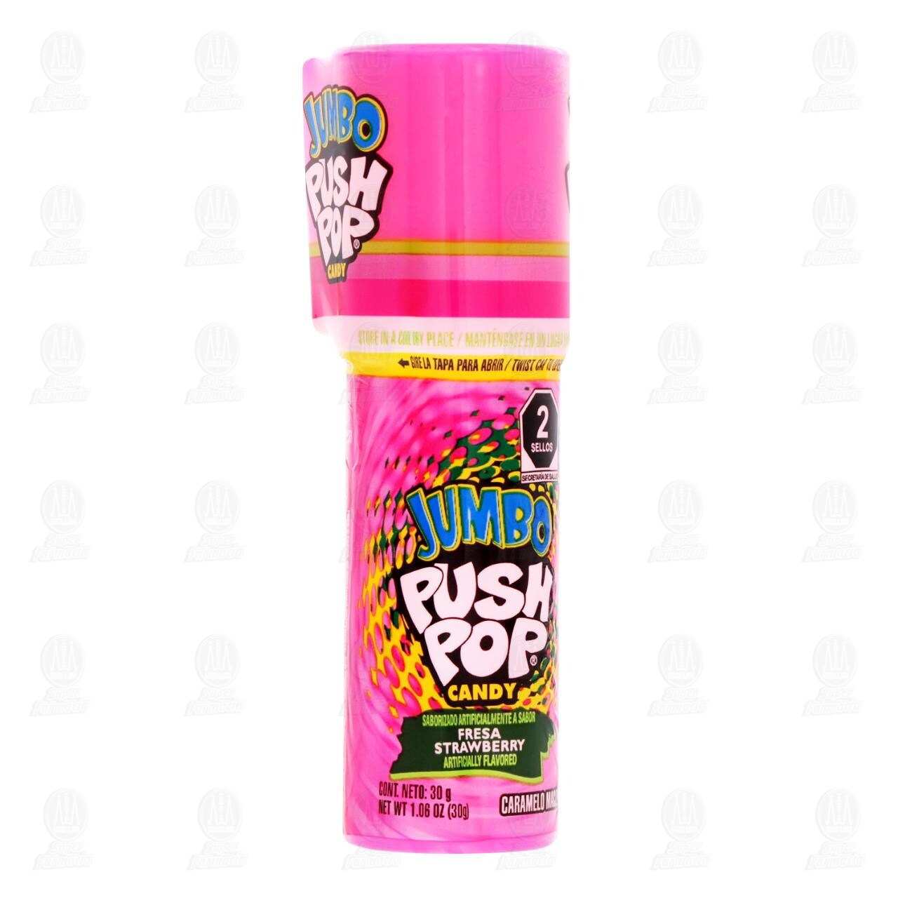 Caramelo Push Pop Jumbo Varios Sabores, 30 gr.