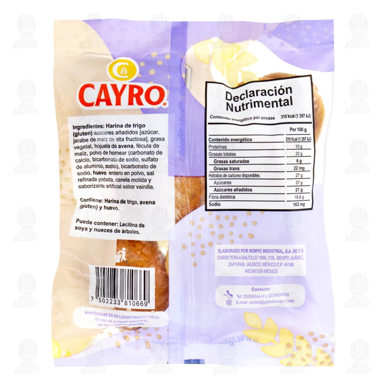 Galletas Cayro de Avena, 100 gr. image number 1