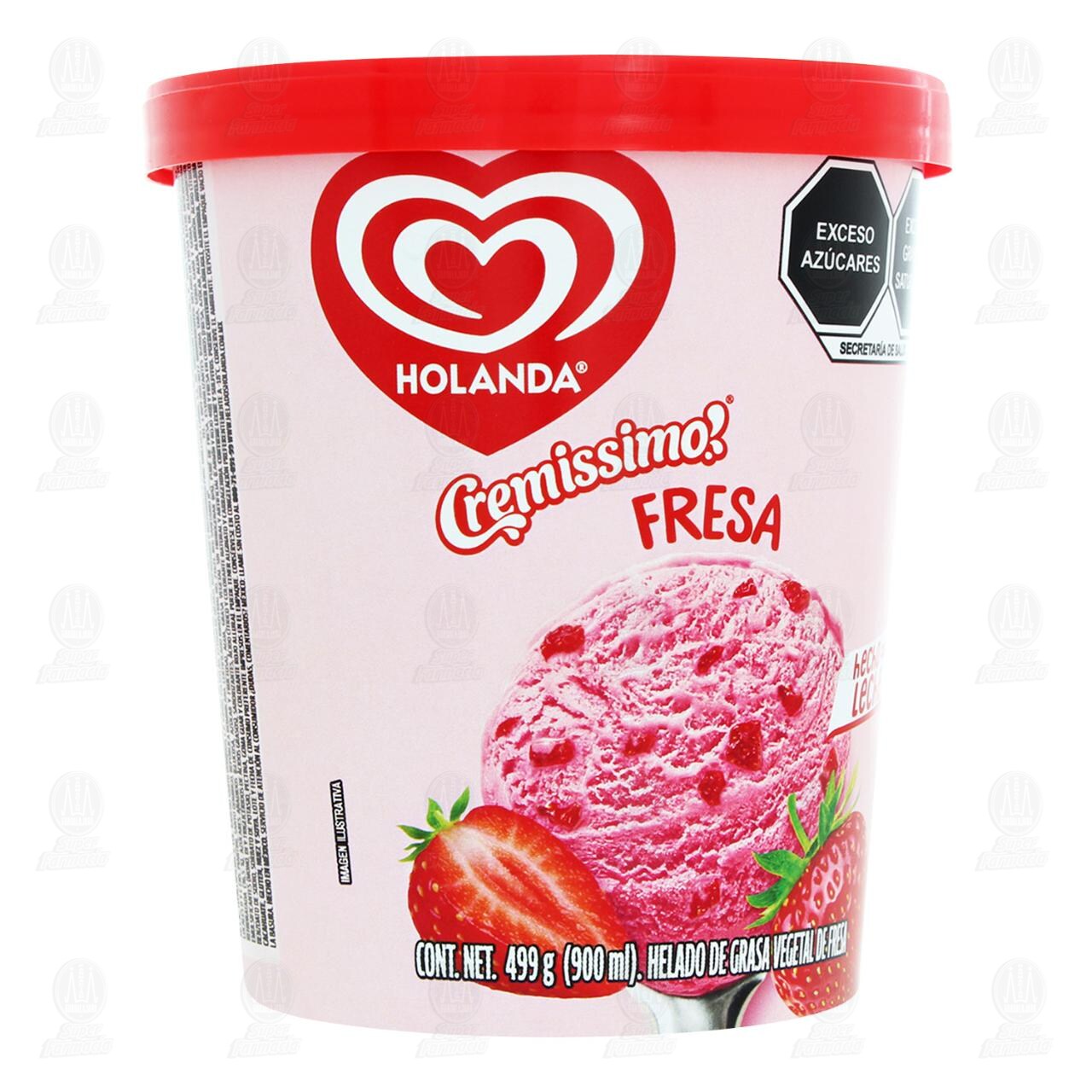 Helado Holanda Cremissimo Fresa, 900 ml. image number 0